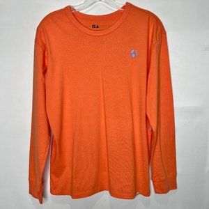 NWT Free Assembly Boy Shirt sz XL 14/16 Orange w/ Blue Earth Logo Long Sleeves T